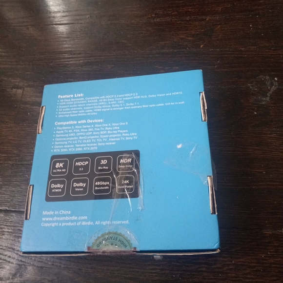 Ibirdie 8k Ultra High Speed Hdmi Cable Active HDMI CABLE Braided 16M Used.. - Picture 4 of 9